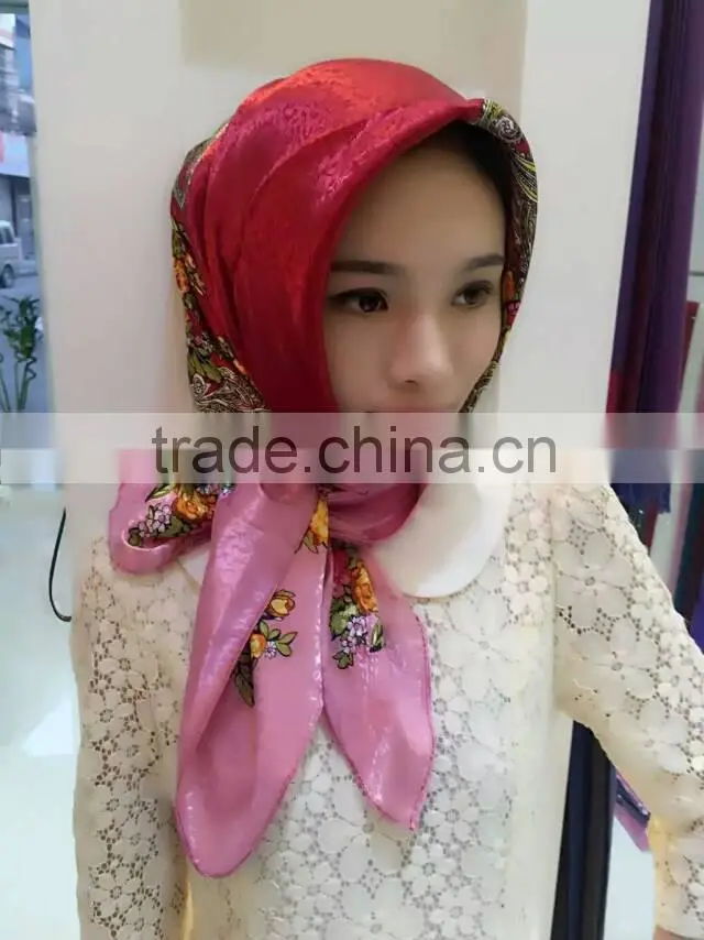 S446 Popular leisure design muslim square scarf