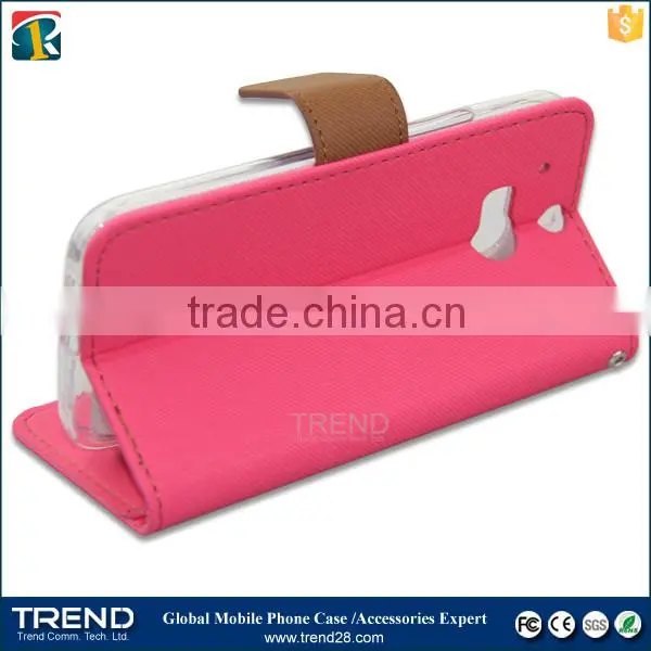 for HTC M8 china supplier wallet leather flip cover case