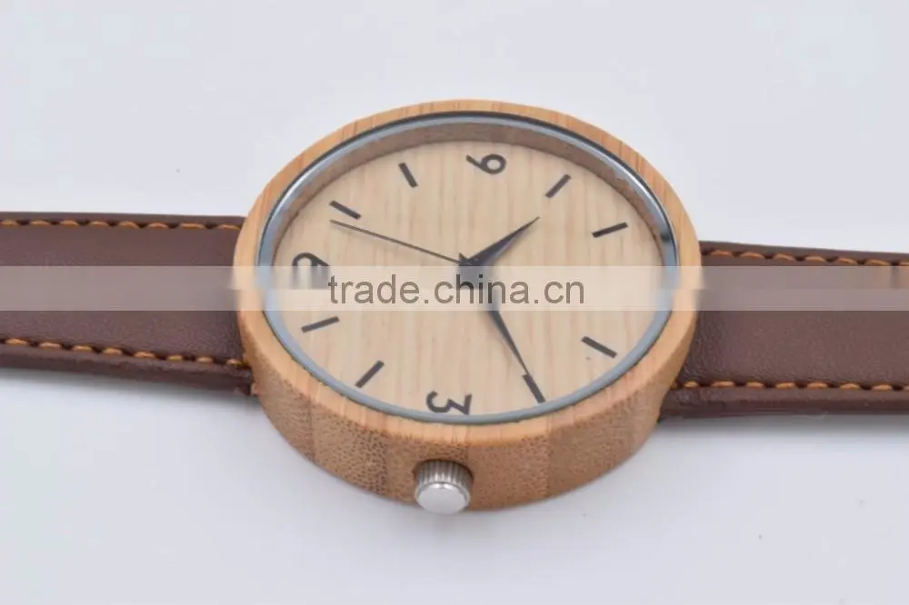 Wholesale customized personalized Fashion Wood case Watch Men Custom Logo Wrist Watch With Leather Band