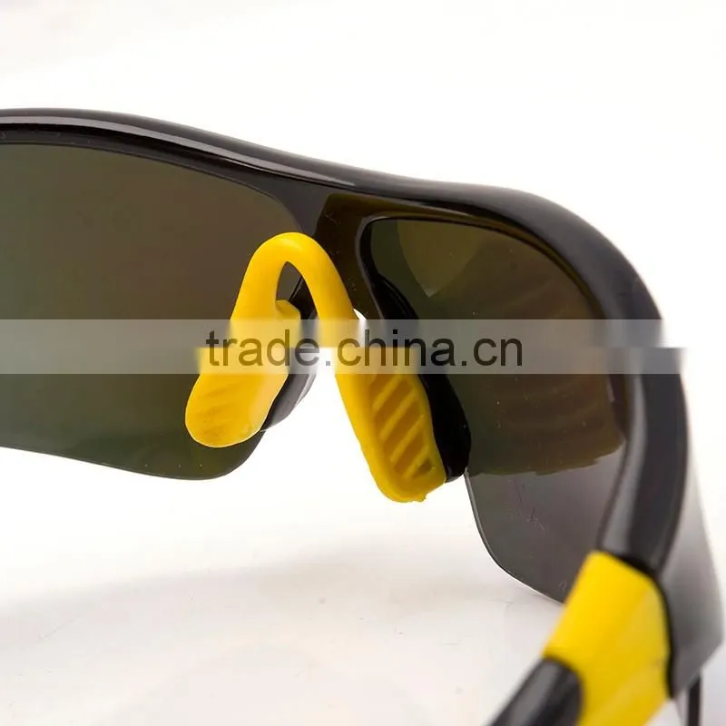 Popular fashional shiny black revo lens anti slip riding sunglasses
