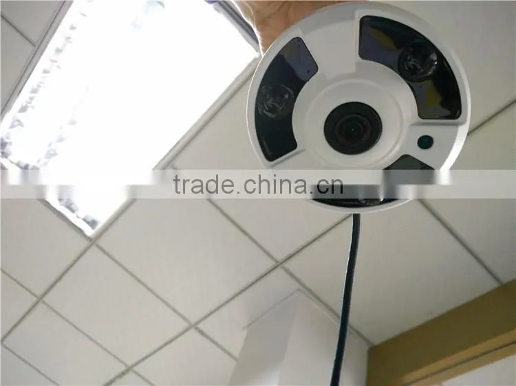 Ceiling Mount 2Mega Pixel Sony 1/2" CCD Sensor HD 1080P 360 Degree Fisheye IP Camera with 3PCS Array LEDs for 20M Night Vision