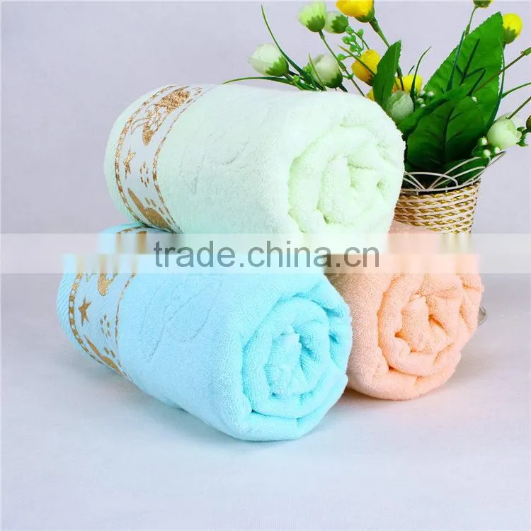 Comfortable luxury customized reactive printing bowknot 100% cotton bath towel