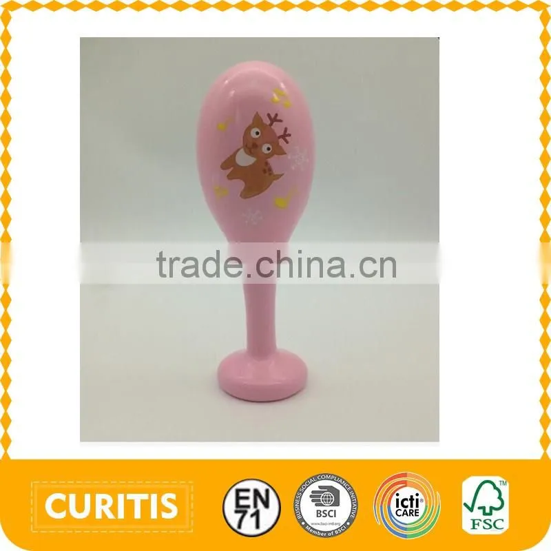 2016 New Design Wooden Maracas Prevent Swallowing Musical Maracas Most Popular For Kids Educational Musical Toys