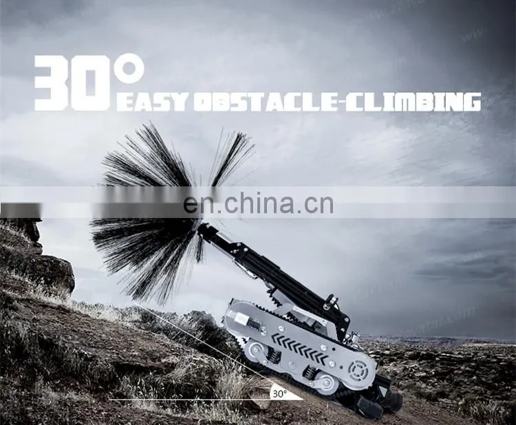 Ventilation duct cleaning robot rotary brush stainless steel pipe duct cleaning machine
