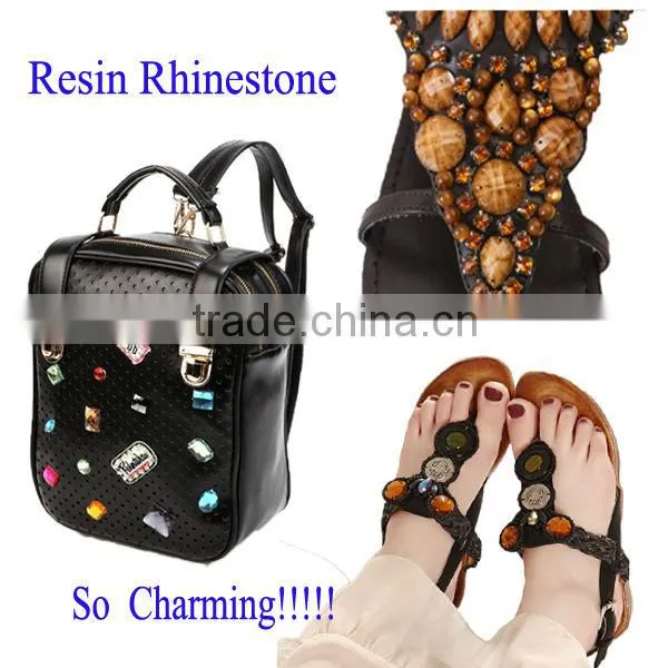 Charming flat back resin stones in oval