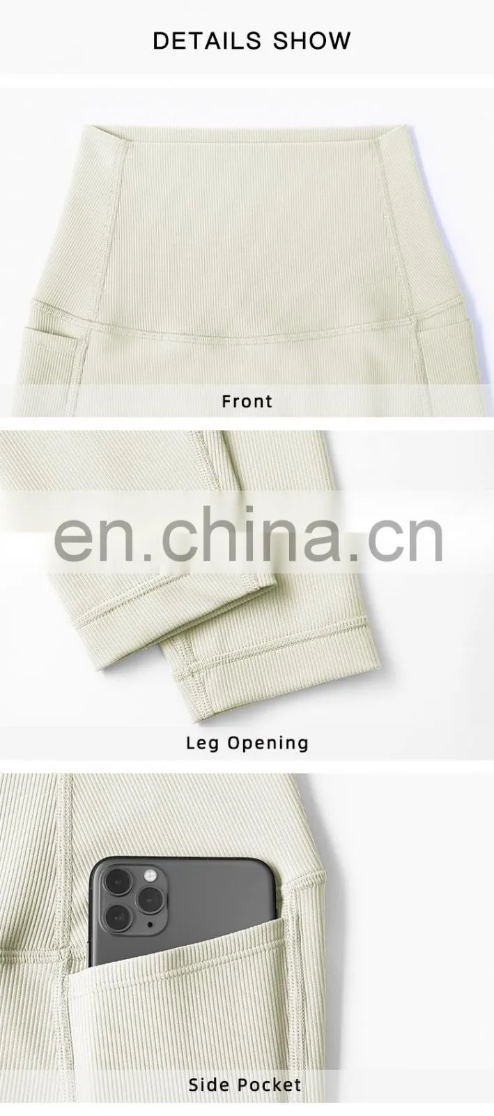Ribbed High Waisted Leggings Without T Line Gym Outfit Scrunch Butt Yoga Pants Women