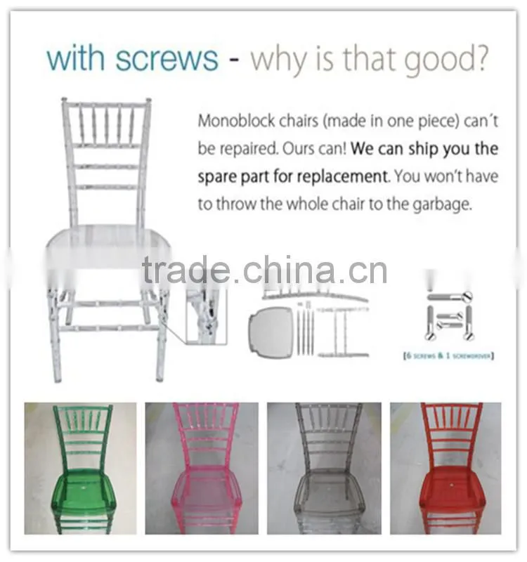 Cheap Stacking Clear Plastic Chiavari Chair Cushion