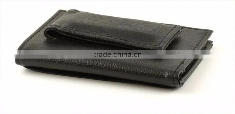 Leather strong magentic money clip bifold card slot money clip for men