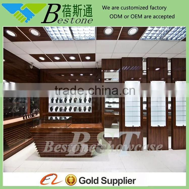 Dark wood retail shop interior design,jewelry store interior design