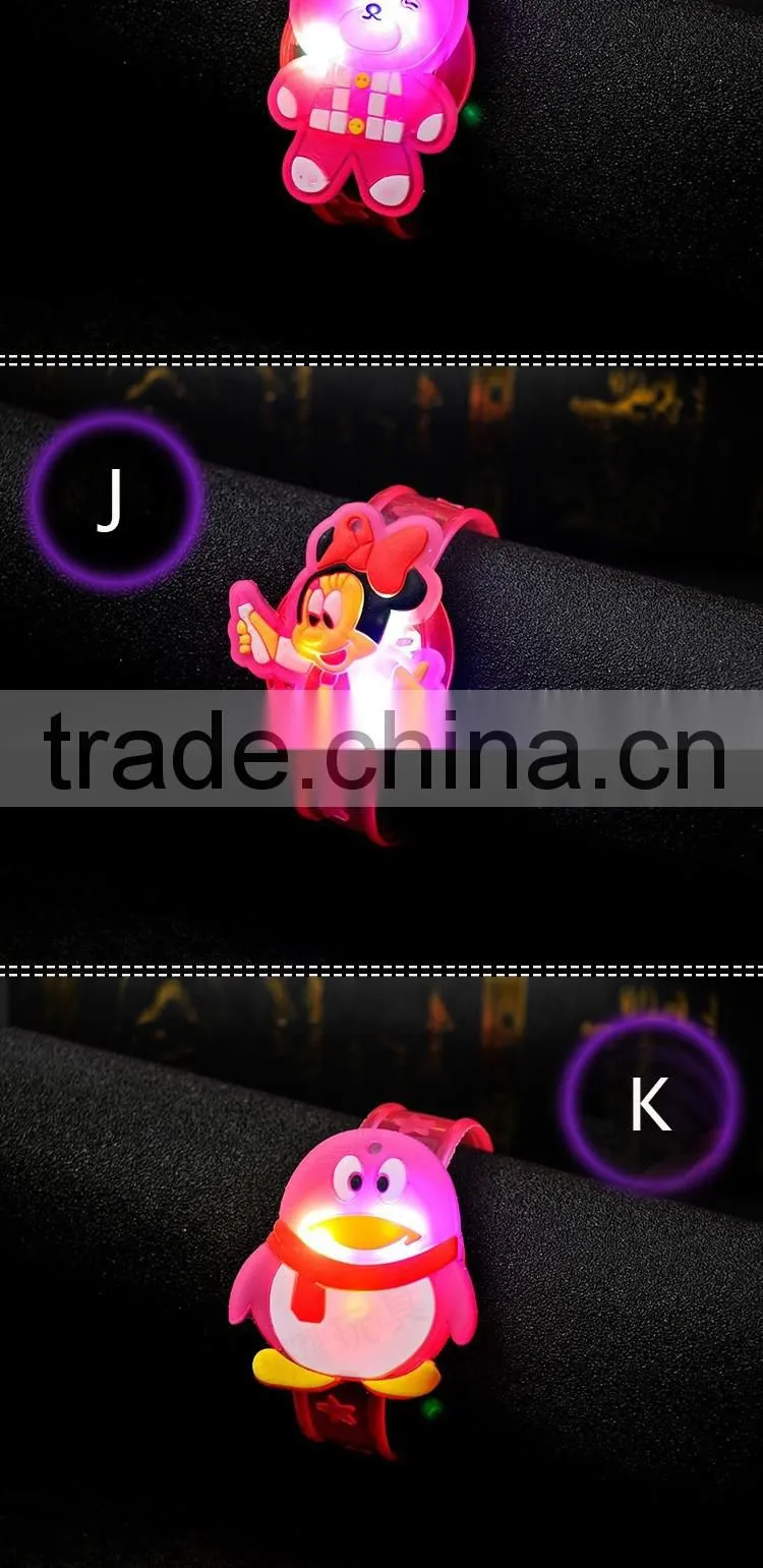 Hot Sell kids Gifts Cartoon Design Printing Flashes Custom LED Bracelet