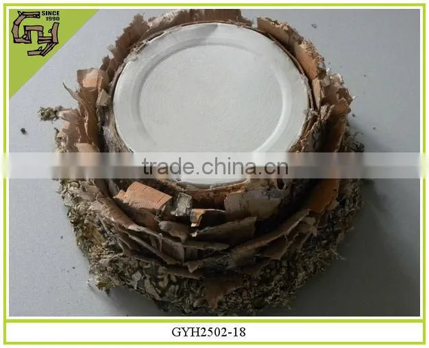 natural material flower pot birch bark planter