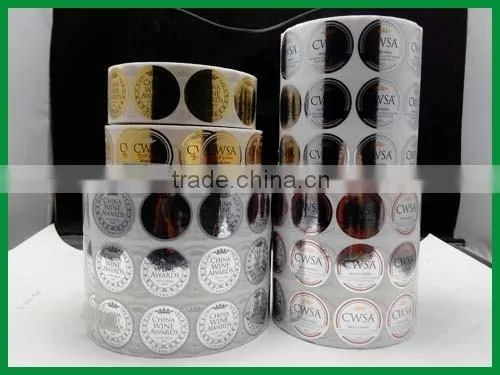 Horizon manufacturer bright silver sticker labels for wine
