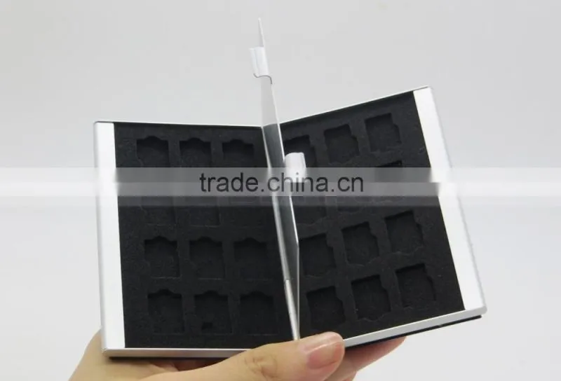 Leather Aluminum EVA 24 Micro SD TF Card Case Memory Card Storage Carrying Case Holder Protector