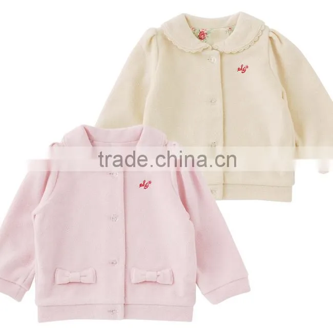 cute Japanese wholesale high quality product baby jacket children winter clothes kid toddler clothing infant garment with ribbon