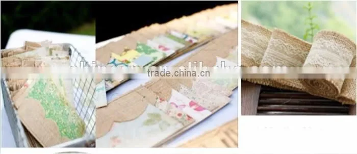 10*155CM Jute Burlap colourful simple pastoralism customized DIY decoration jute roll