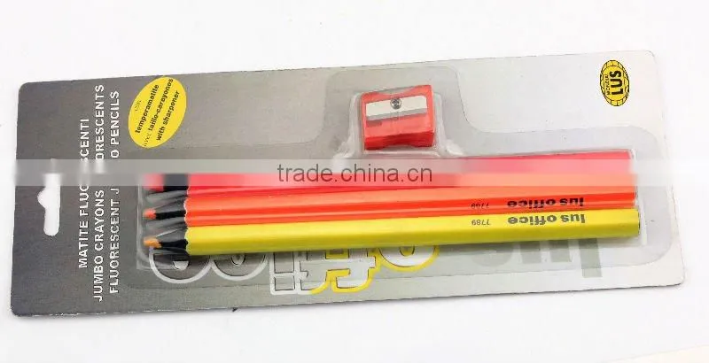 7" 3pcs black colored pencil set with sharpener