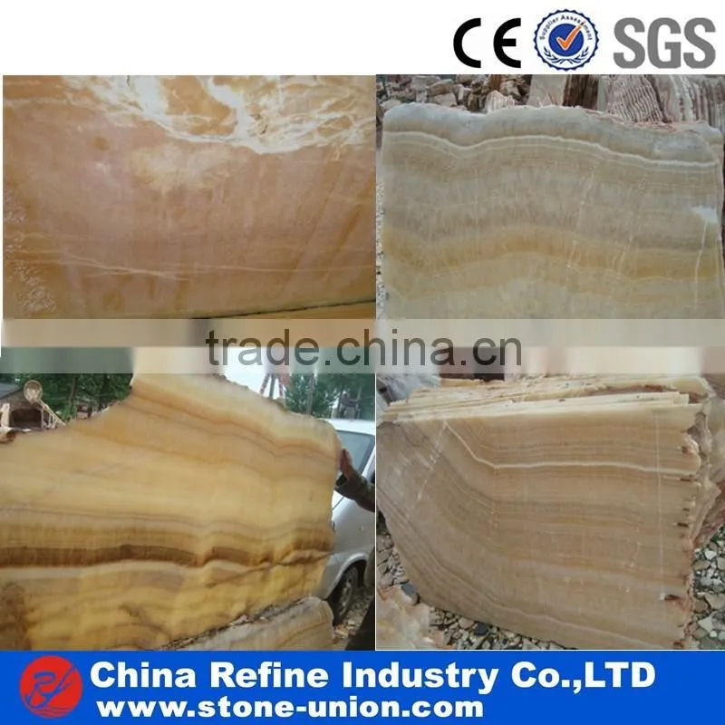 Translucent yellow onyx slabs