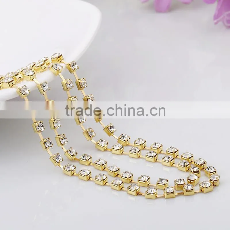 Wholesales AAA Quality Shinny Crystal Cup Roll Rhinestone Chain for Jewelry Making