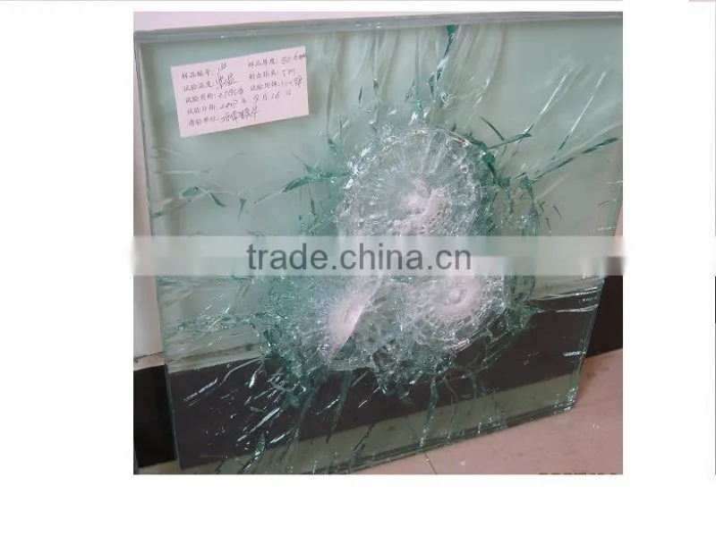 bullet resistant glass door from shandong yaohua with EN12150-1/ CE/ AS/NZS2208 /ISO/ CCC