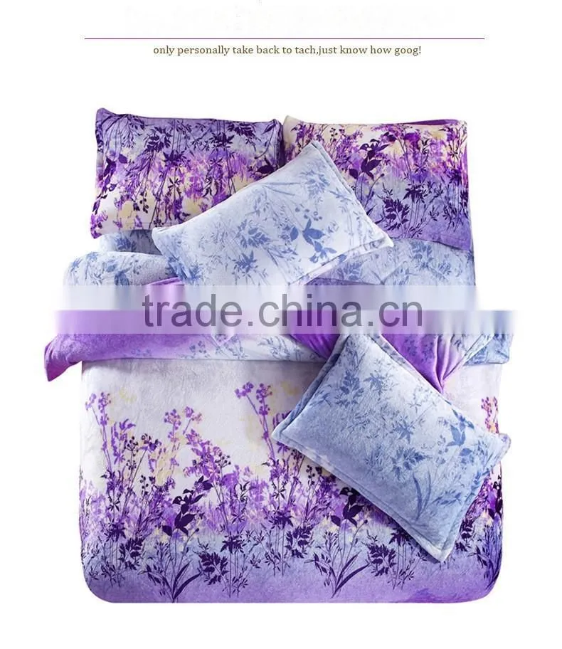 china supplier soft printed Flannel bedding sets