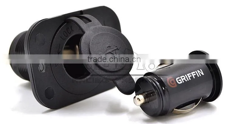 BJ-UPS-006 Customized CE Certification Universal Black Motorbike Single Hole Motorcycle USB Power Supply