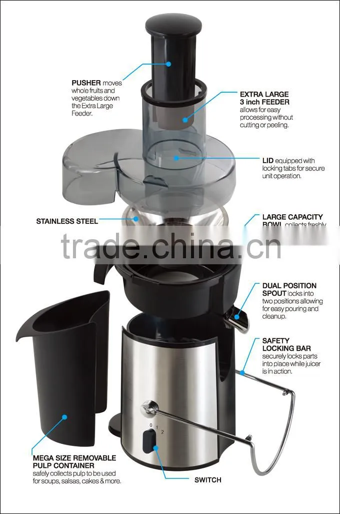 grapefruit centrifuge high quality power juicer with 850W 2L pulp container