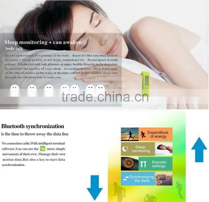 OLED Smart Healthy Bracelet Bluetooth V4.0 Wristband with Pedometer Tracking Caloria Compatible with Android & IOS