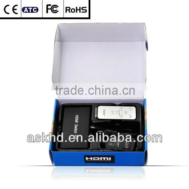 hdmi switch 5 way with IR and power adaptor