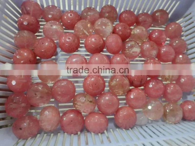 25*20mm Cherry Quartz faceted rondelle beads