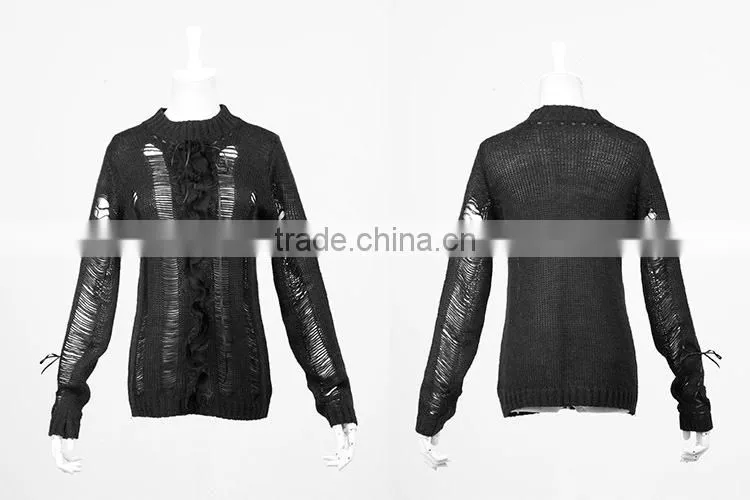 PM-003 Top Sale Fashion Girls Western School Uniform Style Broken Sweater