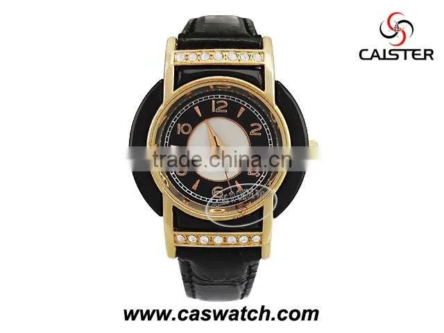 Big case watch Diamond watch Leather watch