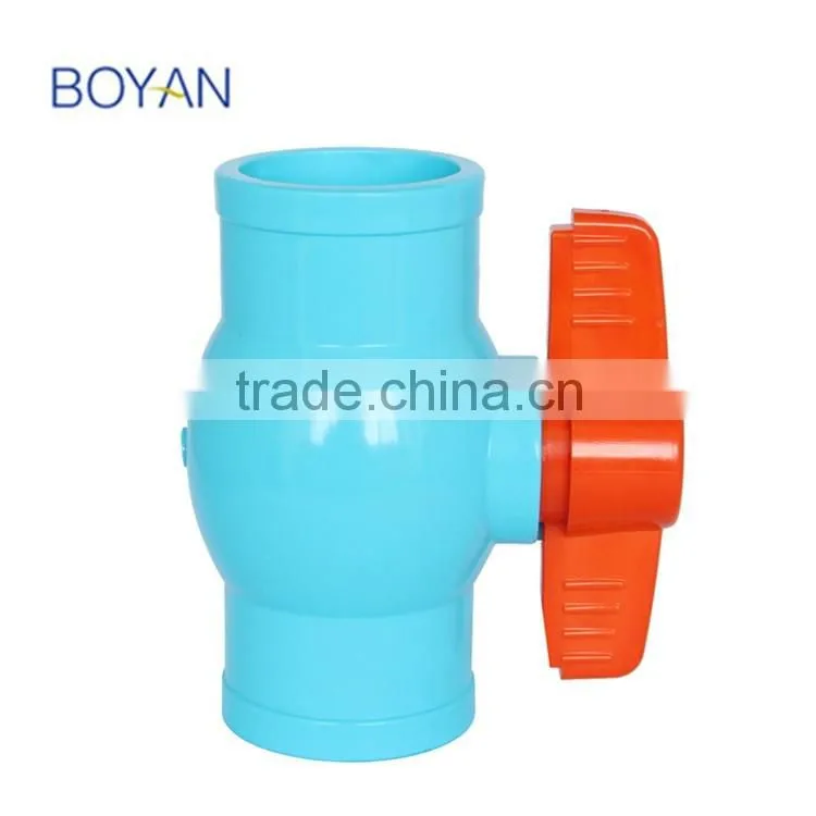 China supplier BOYAN Taizhou for irrigation PVC blue thailand plastic ball valve