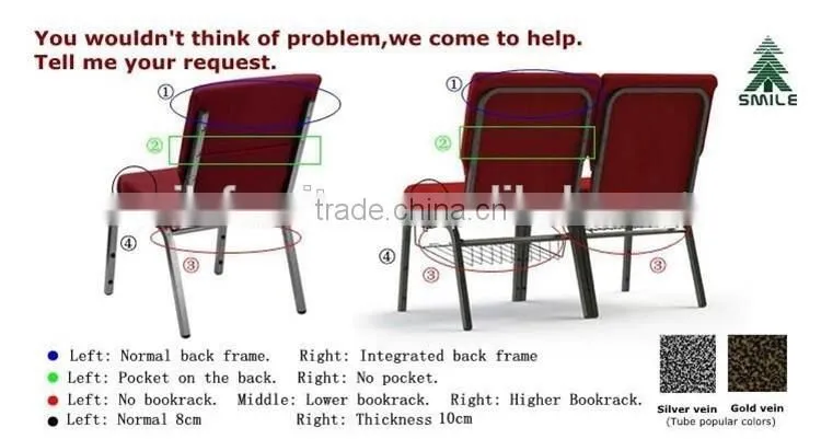 Modern appearence usd auditorium church chairs with high quality