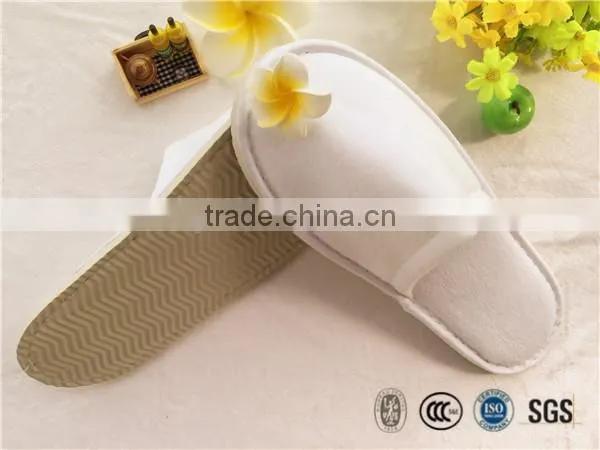 Hotel Cut pile closed toe slipper with tag logo bathroom slippers