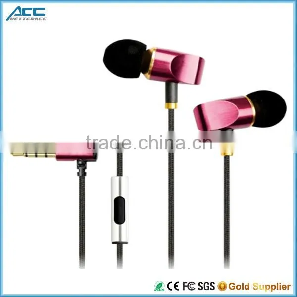 2016 New Colorful Best Selling Fashion Metal Earphone with mic for Smart Mobile Phone