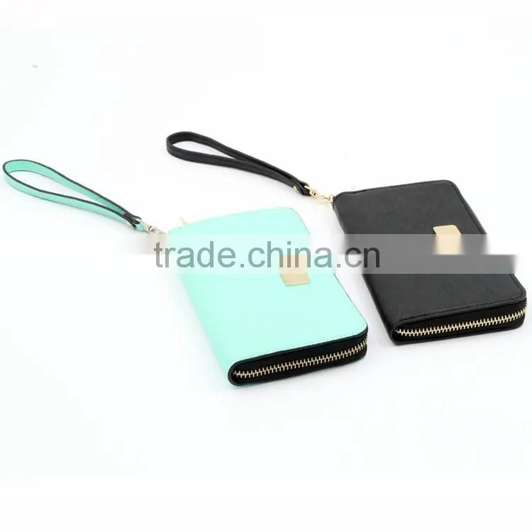 Wholesale PU leather women wallet female clutch wallet for phone 6