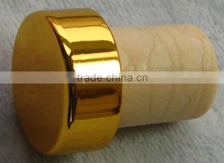 gold wooden jar cork & cut machine cork for wine