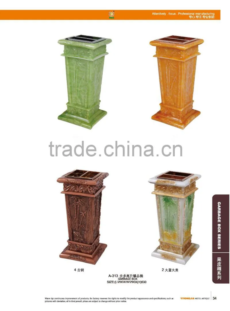 reasonable price resign green color eco friendly trash bin for hotel