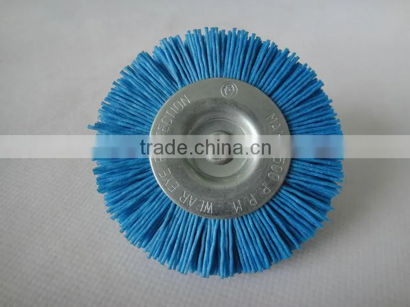 nylon wire wheel brushes with shank,diameter 75mm or 3"