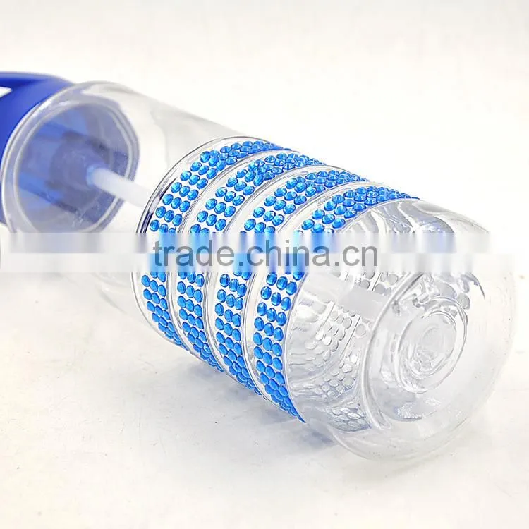 BPA free Straw Bottle Plastic Diamante Sport Water Bottle