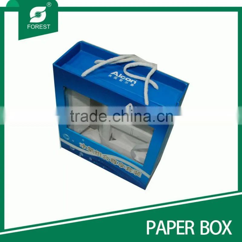 NEW DESIGN BLUE CARDBOARD CORRUGATED CARTON BOX FOR PERSONAL CARE PACKAGING WITH HANDLES