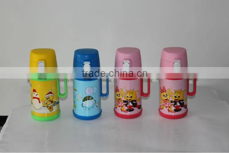double wall stainless steel vacuum children water bottle with BPA free with handle