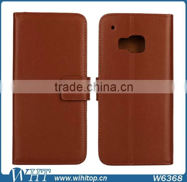 Wholesale Genuine Leather Case for HTC One M9, with Money Slot and Stand