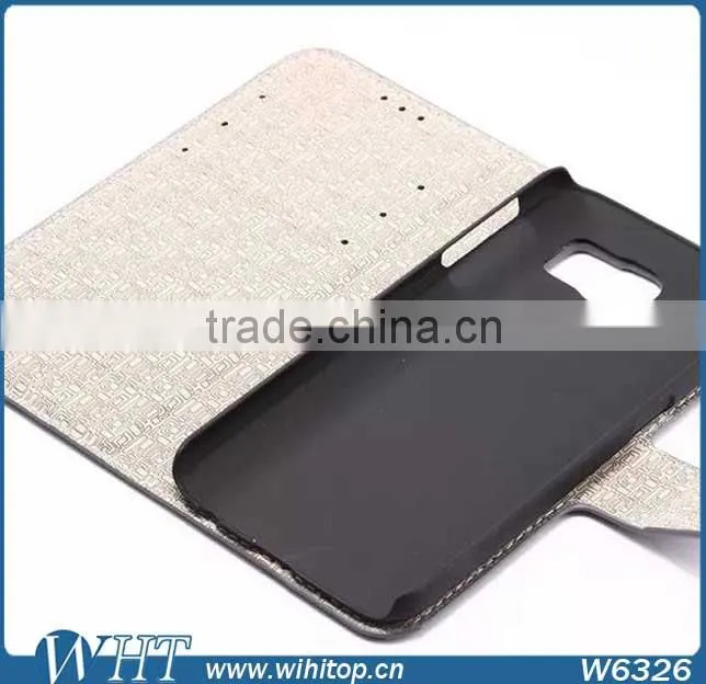 Hot New Products Flip Leather Phone Case with Card Holder for Galaxy S6