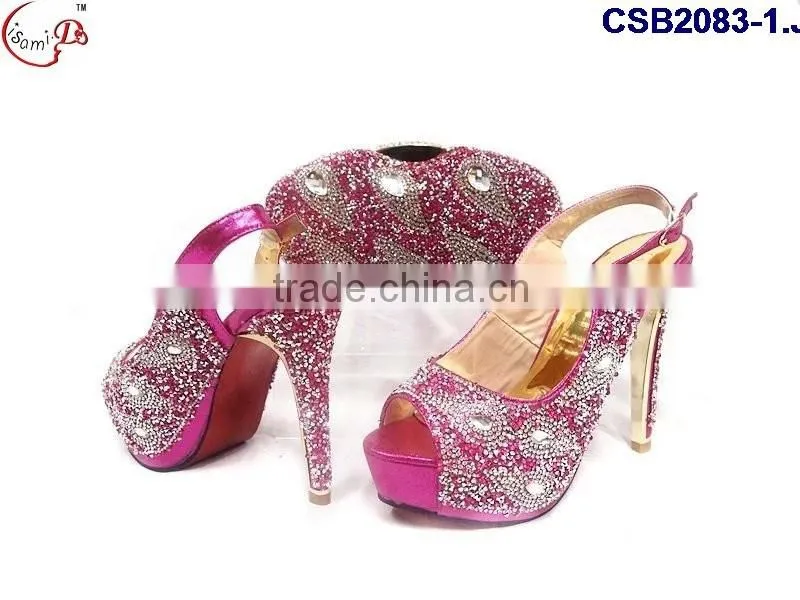 CSB2083 2016 the latest top fashion woman italy style high heel sandal shoes with matching purse/cluth/bag High quality and wha