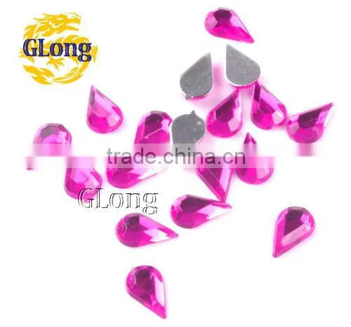 5*8mm Water Drop 3D Shape Acrylic Flat Back Mix Color Rhinestone Crystal For Stylish Bag Garment Shoes #GY015-8P(Mix-s)