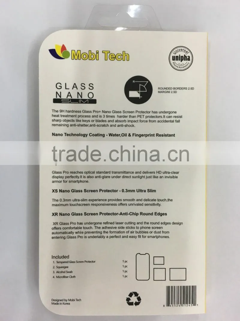 new design Tempered Glass protector packaging paper box, retail display box for temper glass protector package