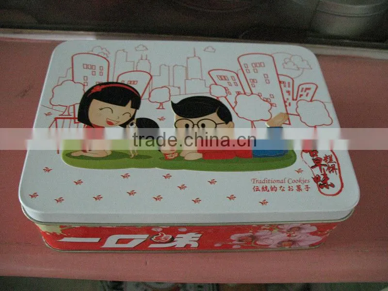 Rectangular metal biscuit/playing card/chocolate box