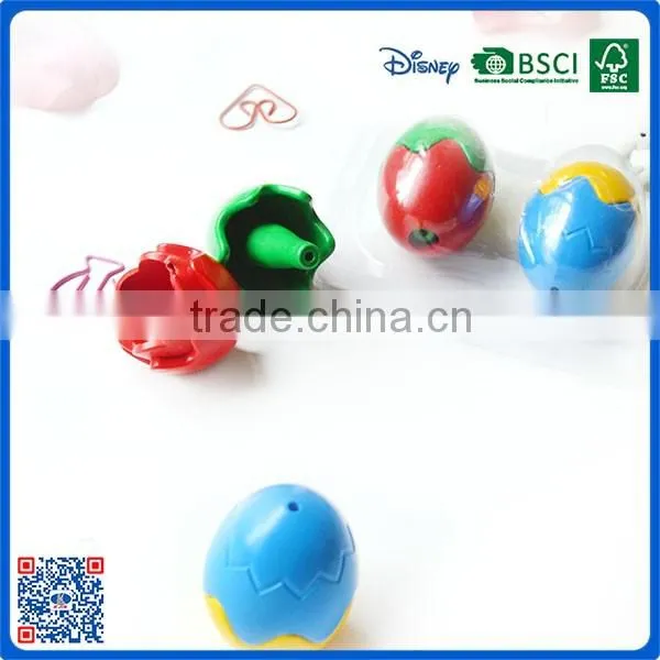 2016 novelty custom egg shaped wax crayon for drawing with high quality
