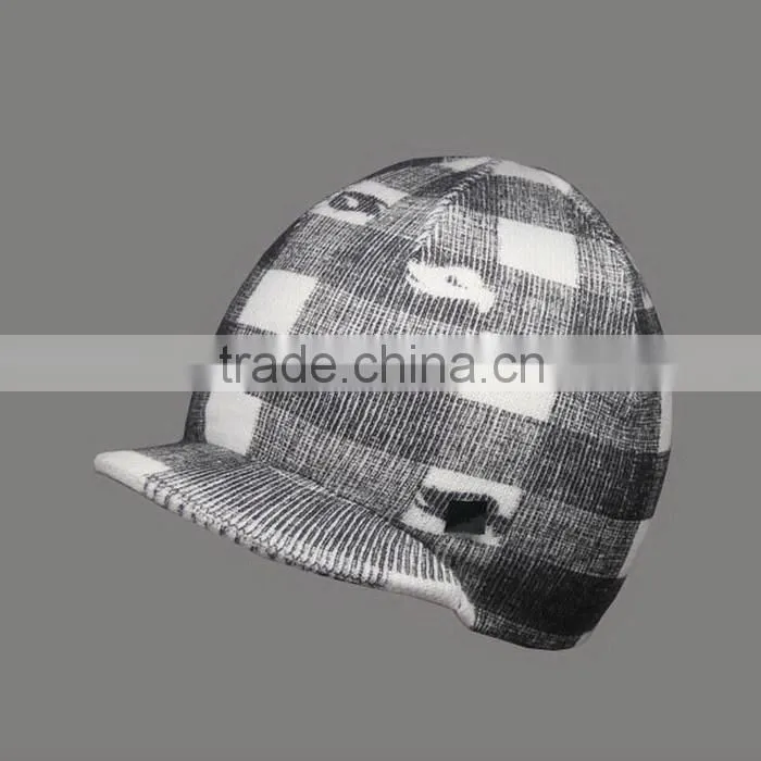 CUSTOM 3D PRINTING FLAT BRIM KNITTED WINTER HAT WHOLESALE LOGO